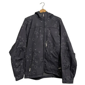 BURTON AK Men’s Jacket Dryride Black Geometric Prints Hooded Full Zip Logo Sz M